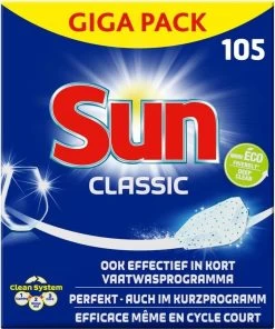 SUN® Sun Vaatwastabletten Classic - 105 Stuks - Voordeelverpakking -Huishoudelijke Schoonmaak 1003x1200
