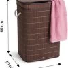 Bamboe Wasmand - Met Extra Waszak Met 2 Vakken - Bruin