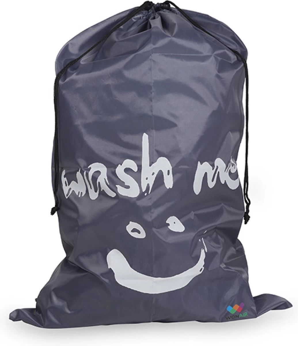 Wonair - Grote Waszak - Wash Me - Wastas - 60x90cm - Grijs - Met Trekkoord