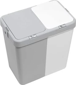 Motek® - Wasmand - 2 Vakken Met Deksel - Met Touch Deksel - Gemaakt Van 100% Gerecycled Kunststof - 80 L - Wasmand Met Deksel - Wassorteerder - Grijs - Wit 14 Motek® - Wasmand - 2 Vakken Met Deksel - Met Touch Deksel - Gemaakt Van 100% Gerecycled Kunststof - 80 L - Wasmand Met Deksel - Wassorteerder - Grijs - Wit -Huishoudelijke Schoonmaak 1072x1200