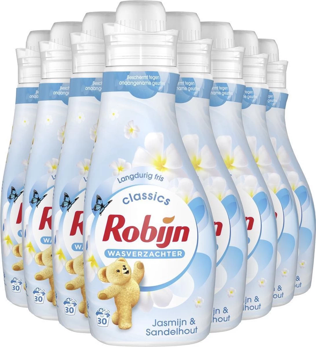 Robijn Jasmijn & Sandelhout Wasverzachter - 8 X 30 Wasbeurten- Voordeelverpakking 1 Robijn Jasmijn & Sandelhout Wasverzachter - 8 X 30 Wasbeurten- Voordeelverpakking
