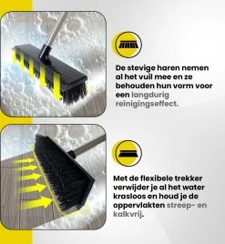 Schrobbezem Zwart Luiwagen Met Steel 120cm - Tuinbezem Straatbezem - Schoonmaak Schrobber Kunststof Harde Bezem - Schrobborstel En Schuurborstel -Huishoudelijke Schoonmaak 1104x1200