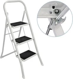 Basic Huishoudtrap 3 Treden - Anti-slip - Max. 150 KG - Anti-Slip Poten