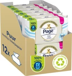 Page Puur Vochtig Toiletpapier - Extra Duurzaam Vochtig Wc Papier - 12 X 38 Stuks - Voordeelverpakking -Huishoudelijke Schoonmaak 1140x1200 2