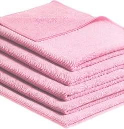 MAUS Microvezeldoekjes Professional - Rood Roze - 10 Stuks - 40x40cm - Zonder Schoonmaakmiddel Effectief