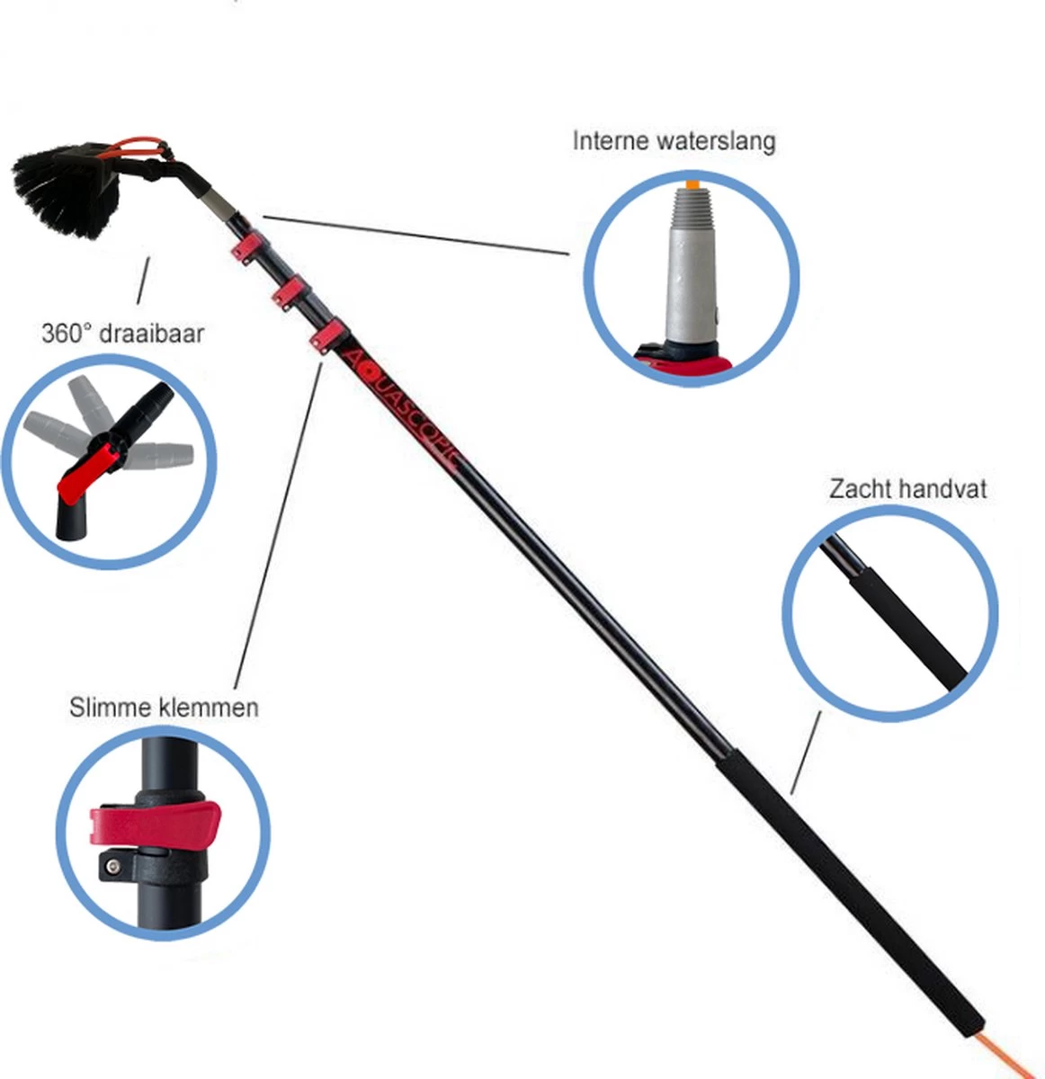 Aquacopic - Telescoopsteel Set Met Borstel - 11 Meter 7 Aquacopic - Telescoopsteel Set Met Borstel - 11 Meter - Afbeelding 7