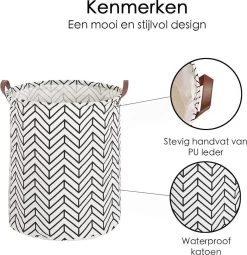 Merkloos Wasmand - Opbergzak - 60L - Waterproof - Zwart/wit -Huishoudelijke Schoonmaak 1163x1200 1