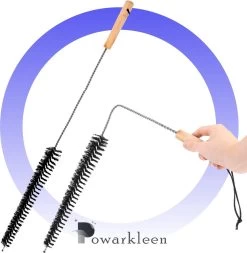 Powarkleen® - Radiatorborstel - Flexibel - Houten Handvat - Roestvrijstaal - Schoonmaakborstel - 70cm Lang! - 1 Stuk