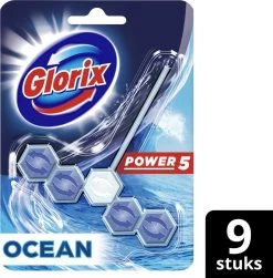 Glorix Power 5 Toiletblokken - Ocean - 9 Stuks - Halfjaarbox - Voordeelverpakking -Huishoudelijke Schoonmaak 1180x1200 5