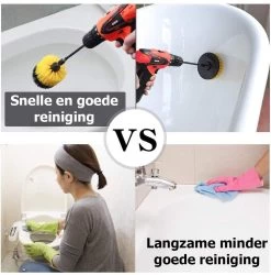 ESSIBLE Schrobborstel - Polypropyleen - Borstel Boormachine - Schrobborstel - Schuurborstel - Automatische Reiniging - 3 Delige Borstelset Voor Boormachine -Huishoudelijke Schoonmaak 1185x1200 1