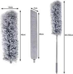 Eleganca Telescopische Plumeau Met Telescoopsteel Met 2 Koppen - 84 Tot 250 Cm - Uitschuifbaar - Ragebol - Stoffer - Lichtgewicht -Huishoudelijke Schoonmaak 1190x1200 5