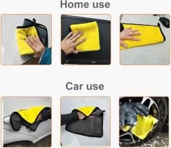 Microvezel Auto Droogdoek - 30cm X 40cm - Poetsdoek - Auto Poetsdoek - Schoonmaak Accesoires - Auto Handdoek - Droogdoek - Geel/Grijs - Watermagneet. -Huishoudelijke Schoonmaak 1200x1033 3
