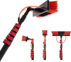 Merkloos Telescoopsteel Ramenwassen 4,6M - Met Borstel & Waterdoorvoer - Voor Ramen - Watertoevoer - Borstel -Huishoudelijke Schoonmaak 1200x1051 4