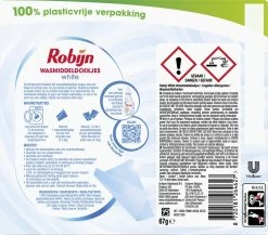 Robijn Classics Stralend Wit Wasmiddeldoekjes - 4 X 16 Wasstrips - Voordeelverpakking -Huishoudelijke Schoonmaak 1200x1054 2