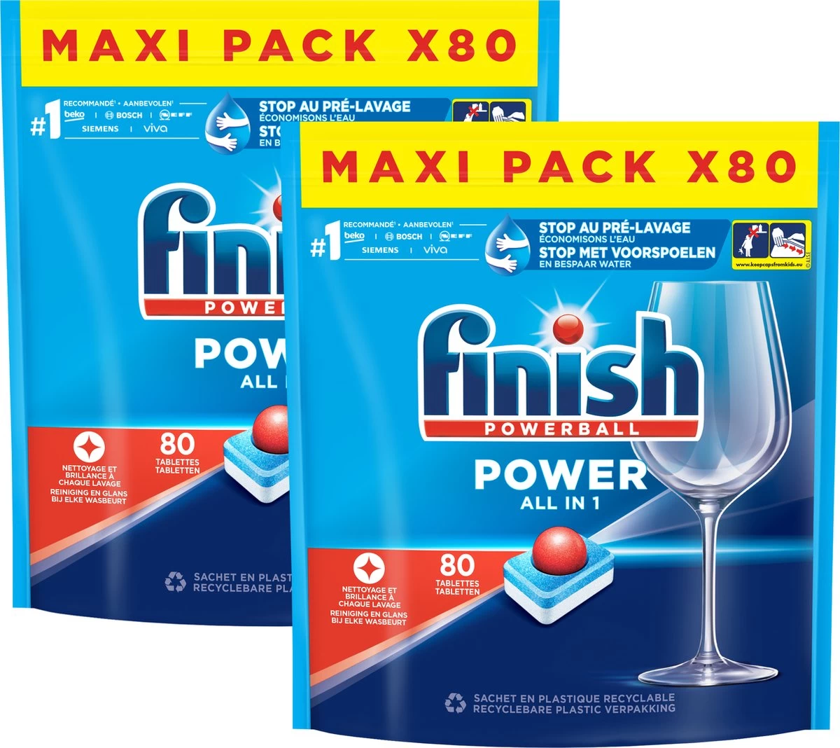 Finish Power All In One Regular Vaatwastabletten - 160 Stuks 1 Finish Power All In One Regular Vaatwastabletten - 160 Stuks