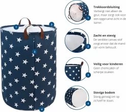MAESON Wasmand Met Deksel - Opvouwbaar - Waterdicht - 72 L - Opbergmand Kinderkamer - Blauw -Huishoudelijke Schoonmaak 1200x1072 1