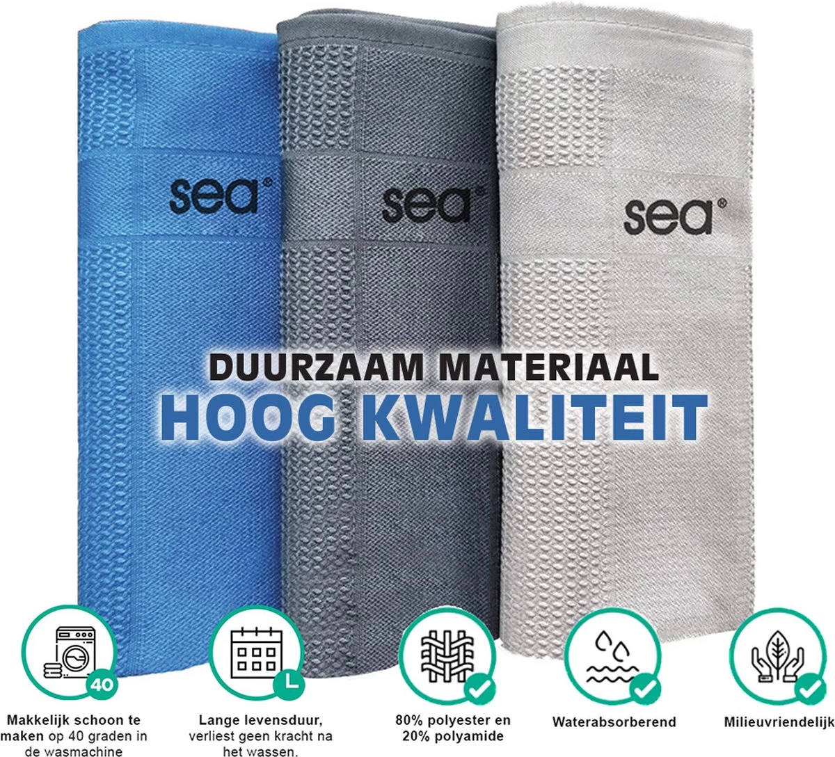 SEA Microvezeldoekjes | 2 SETS | Schoonmaakdoeken | Duurzaam | Microvezel Doek Auto | Reinigingsdoekjes | Microvezeldoeken | Schoonmaakdoekjes | Raamdoeken | 60x40cm | 2x3 Stuks 3 SEA Microvezeldoekjes | 2 SETS | Schoonmaakdoeken | Duurzaam | Microvezel Doek Auto | Reinigingsdoekjes | Microvezeldoeken | Schoonmaakdoekjes | Raamdoeken | 60x40cm | 2x3 Stuks - Afbeelding 3