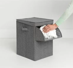 Brabantia Wasmand Met Deksel - Stapelbaar - 35 L - Pepper Black -Huishoudelijke Schoonmaak 1200x1120 1