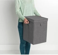 Brabantia Wasmand Met Deksel - Stapelbaar - 35 L - Pepper Black -Huishoudelijke Schoonmaak 1200x1120 2