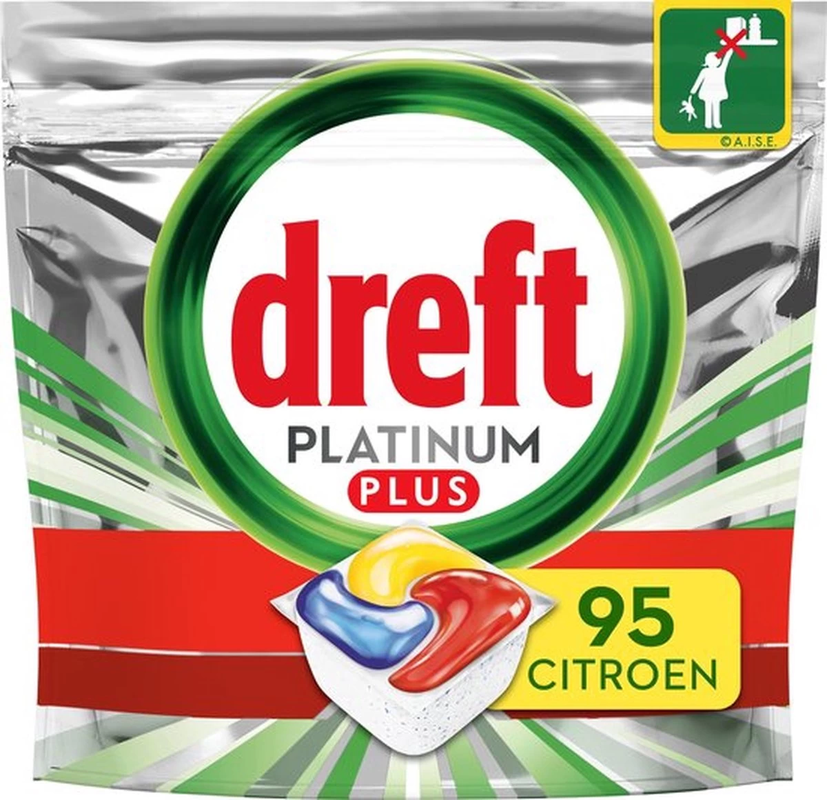 Dreft Platinum Plus All In One Lemon - 95 Stuks - Voordeelverpakking - Vaatwastabletten 1 Dreft Platinum Plus All In One Lemon - 95 Stuks - Voordeelverpakking - Vaatwastabletten