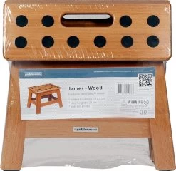 PUHLMANN - Inklapbare Kruk, JAMES, Hout, 23 Cm Hoog, Max 150 Kilo -Huishoudelijke Schoonmaak 1200x1164 3