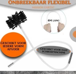 Schoorsteenveegset - 8 Meter - 2 Borstelkoppen - Professioneel - Schoorsteen Borstel - Veegkit - Haardset Voor Houtkachel - Flexibel - Schoorsteenveger - Pelletkachel Accessoires - Schoorsteen Reiniger - Geschikt Voor Boormachines -Huishoudelijke Schoonmaak 1200x1167 4