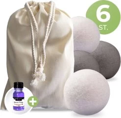 Drogerballen Met Wasparfum - Droogballen - Set Van 6 XL Ballen - Wasdroger Ballen Wol - 100% Nieuw-Zeelands Schapenwol - Wasballen