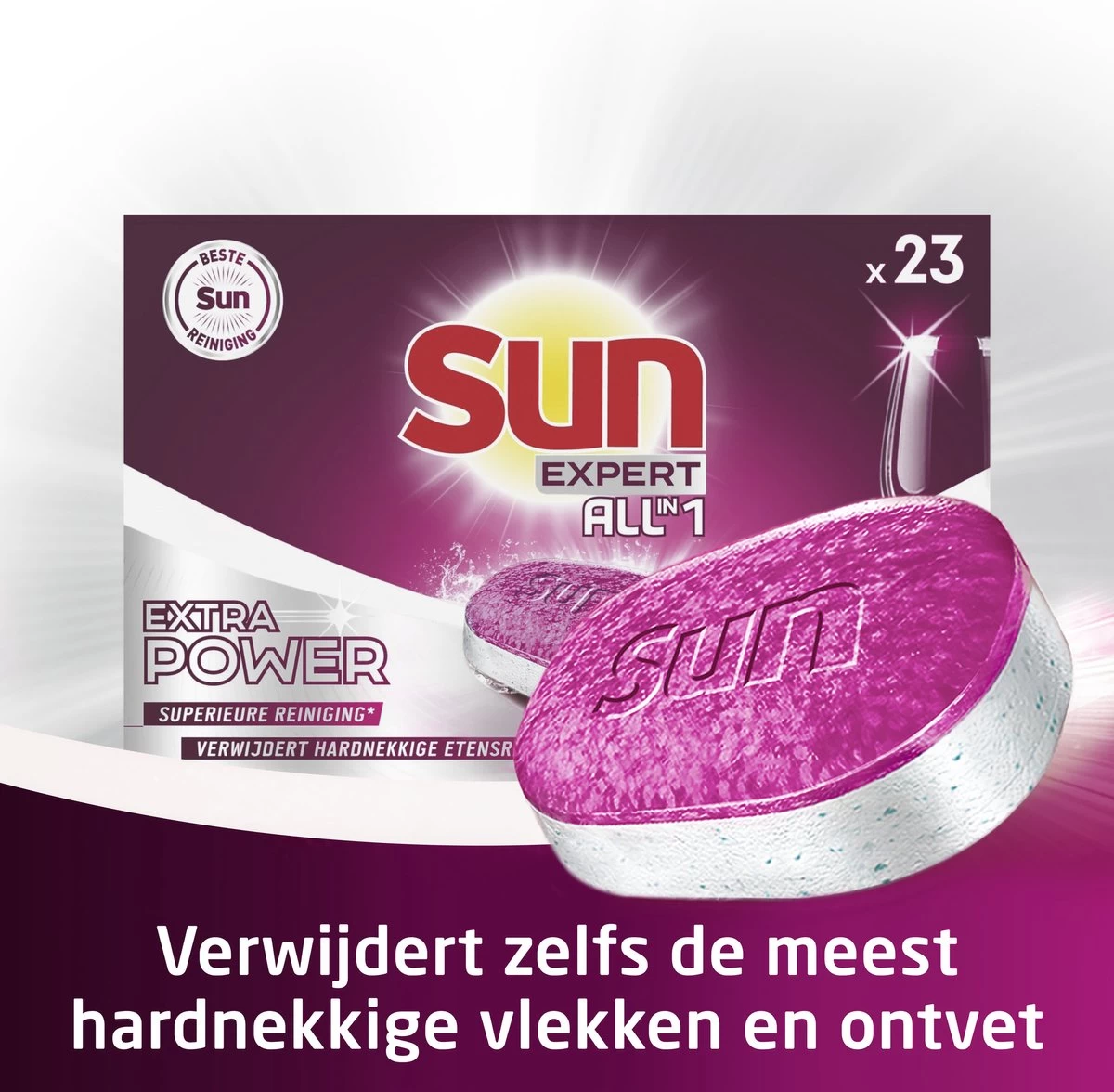 SUN® Sun Expert All-in 1 Vaatwastabletten - Extra Power - 6 X 23 Tabletten 4 SUN® Sun Expert All-in 1 Vaatwastabletten - Extra Power - 6 X 23 Tabletten - Afbeelding 4