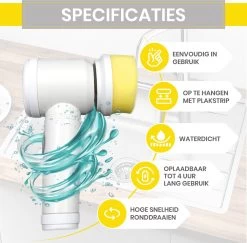 Lenga Elektrische Schoonmaakborstel - 5 In 1 Borstel - Oplaadbaar - Wasborstel - Schoonmaakmiddelen - Schrobborstels -Huishoudelijke Schoonmaak 1200x1179 1