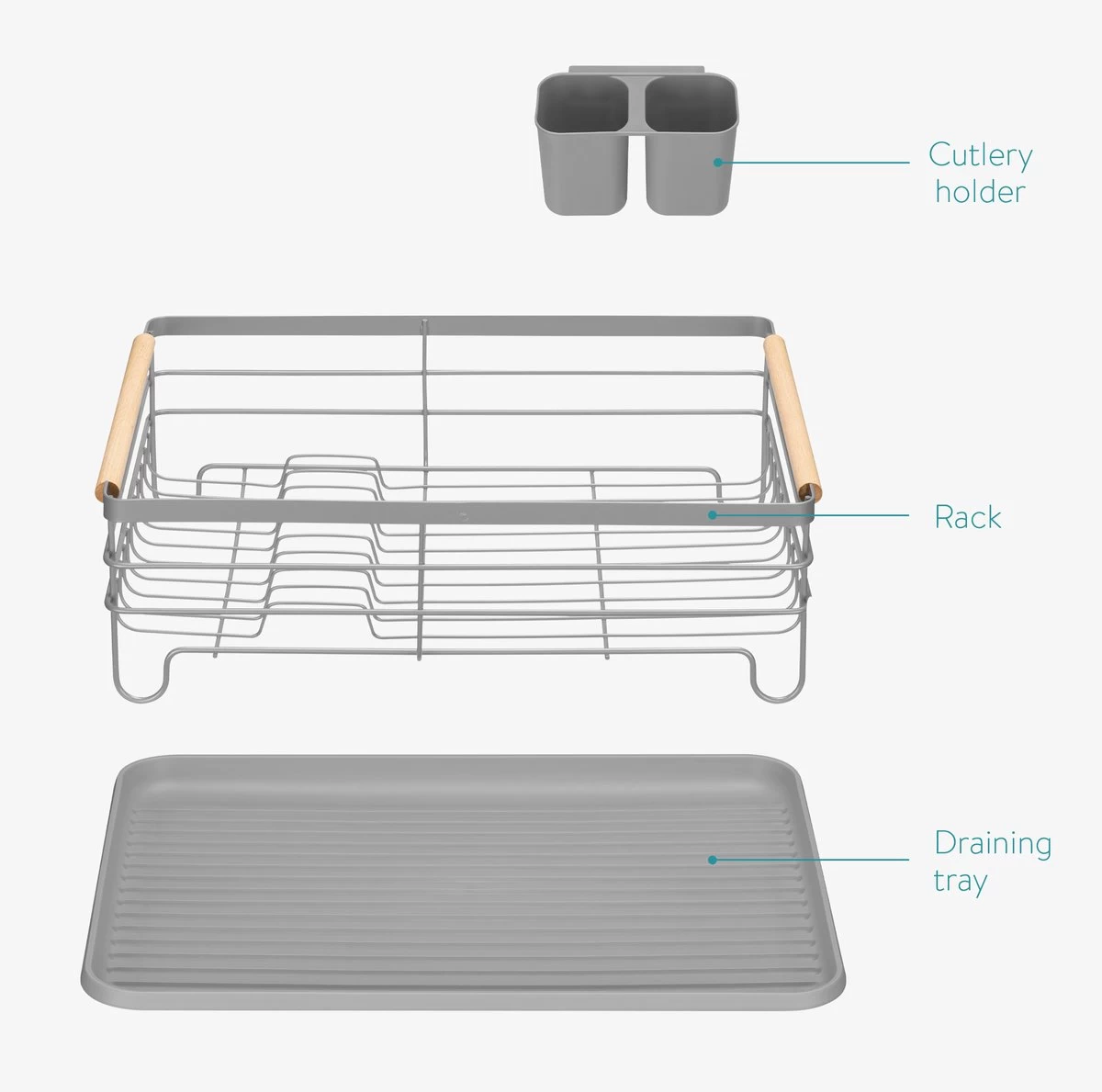 Navaris Afdruiprek Met Uitneembare Bestekhouder - Afwasrek Met Losse Lekbak - Vaatwasrek Met Plateau - Voor Bestek, Borden, Schalen En Pannen 6 Navaris Afdruiprek Met Uitneembare Bestekhouder - Afwasrek Met Losse Lekbak - Vaatwasrek Met Plateau - Voor Bestek, Borden, Schalen En Pannen - Afbeelding 6