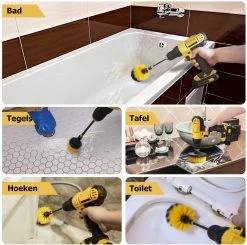 ESSIBLE Schrobborstel - Polypropyleen - Borstel Boormachine - Schrobborstel - Schuurborstel - Automatische Reiniging - 3 Delige Borstelset Voor Boormachine -Huishoudelijke Schoonmaak 1200x1190 4