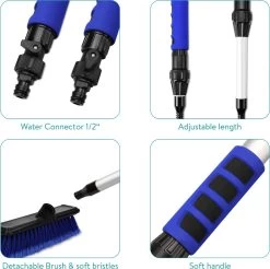 Navaris Telescopische Autowasborstel - Watergevoerde Wasborstel Voor Auto's En Ramen Met Uitschuifbare Lange Handgreep En Zachte Haren - Blauw -Huishoudelijke Schoonmaak 1200x1193 2