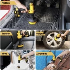 Merkloos 4-delige Borstelset Voor Boormachine - Inclusief Verlengstuk - Opzetborstels - Schrobborstel - Schuurborstel - Schoonmaakborstel - Tapijtreiniger - Brush - Geel - Gratis Verzending -Huishoudelijke Schoonmaak 1200x1195 5