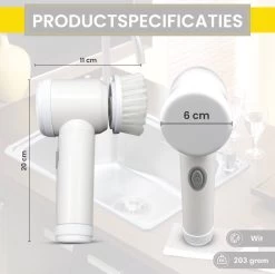 Lenga Elektrische Schoonmaakborstel - 5 In 1 Borstel - Oplaadbaar - Wasborstel - Schoonmaakmiddelen - Schrobborstels -Huishoudelijke Schoonmaak 1200x1197 18