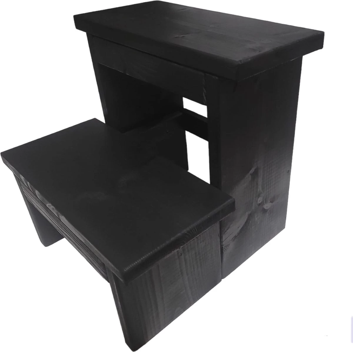 KEUKENTRAPJE-STEIGERHOUT-ZWART 2 KEUKENTRAPJE-STEIGERHOUT-ZWART - Afbeelding 2