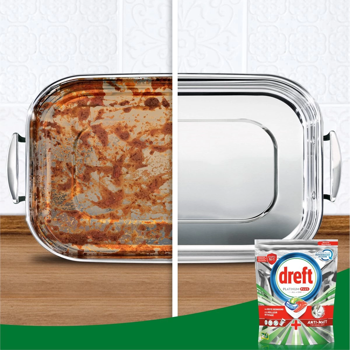 Dreft Platinum Plus All In One Vaatwastabletten - Deep Clean - Voordeelverpakking 4 X 38 Stuks 6 Dreft Platinum Plus All In One Vaatwastabletten - Deep Clean - Voordeelverpakking 4 X 38 Stuks - Afbeelding 6