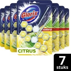 Glorix Power 5 Toiletblokken - Citroen - 7 X 2 Stuks - Voordeelverpakking -Huishoudelijke Schoonmaak 1200x1198 54
