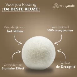Merkloos Droger Ballen XL 8 Stuks – Zero Waste Dryer Balls - Duurzaam – Wasverzachter – Herbruikbare Drogerballen – Droogt De Was Sneller – Tiny Panda -Huishoudelijke Schoonmaak 1200x1199 10