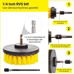 Professionele 4 Delige Borstelset Voor De Boormachine Incl. Verlengstuk, Deze Schoonmaak Schuurborstel Elektrisch Opzetborstel Schrobborstel Set Is Geschikt Als Schrobber Voor Badkamer, Auto, Keuken En Tuin 10 Professionele 4 Delige Borstelset Voor De Boormachine Incl. Verlengstuk, Deze Schoonmaak Schuurborstel Elektrisch Opzetborstel Schrobborstel Set Is Geschikt Als Schrobber Voor Badkamer, Auto, Keuken En Tuin -Huishoudelijke Schoonmaak 1200x1199 16