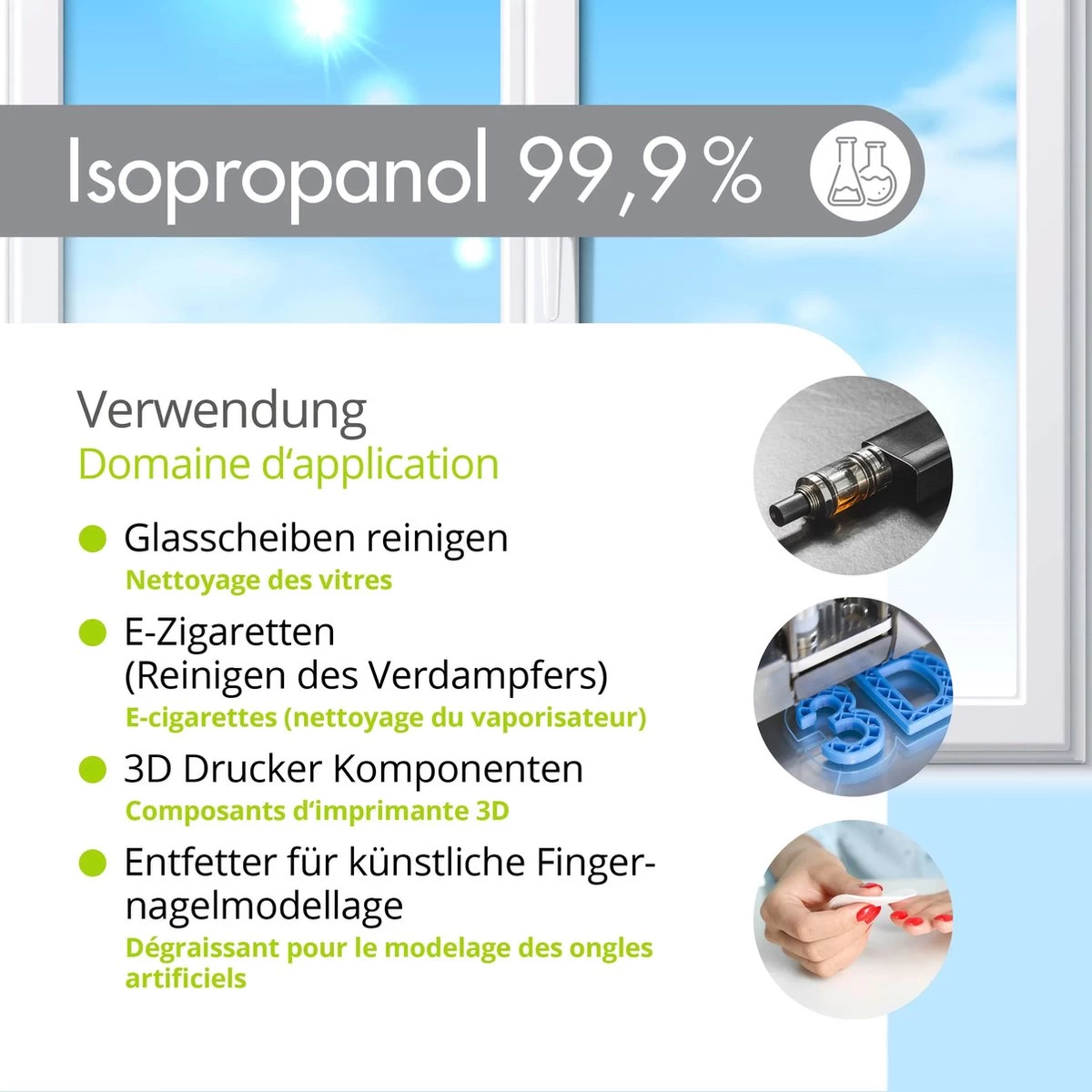 Isopropyl Alcohol - Isopropanol - IPA - Isopropyl - 99,9% Zuiver - 1000ml - Inclusief Trechter 6 Isopropyl Alcohol - Isopropanol - IPA - Isopropyl - 99,9% Zuiver - 1000ml - Inclusief Trechter - Afbeelding 6