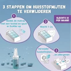 Exaller Anti Huisstofmijt Spray 150ml - 100% Natuurlijk Huismijt Bestrijder - Klinisch Getest - Behandeling En Preventie Van Huisstofmijtallergie -Huishoudelijke Schoonmaak 1200x1200 1182