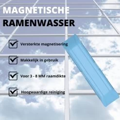 Thuys Magnetische Ramenwasser - Raamwisser Met Touw - Enkel Glas - Ramenreiniger Inclusief Reinigingspads - 3-8mm - Ramenwisser - Blauw -Huishoudelijke Schoonmaak 1200x1200 1277