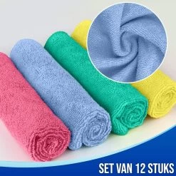 Nince Microvezeldoekjes - Set Van 12 - Schoonmaakdoekjes 30x30 - Reinigingsdoekjes - Vaatdoekjes -Huishoudelijke Schoonmaak 1200x1200 1293
