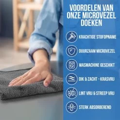 Strex Microvezeldoekjes - 12 Stuks 30 X 30 Cm - Wasbaar - Schoonmaakdoekjes - Schoonmaak / Auto -Huishoudelijke Schoonmaak 1200x1200 1298