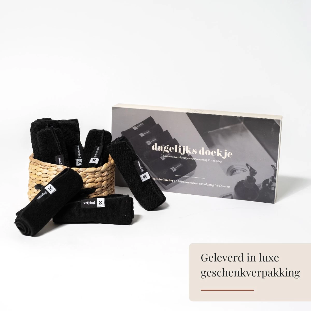 Kitchen Lab Co.® Microvezeldoekjes Zwart - Dagelijks Doekje Set 7 Stuks - 30x30cm - Gelabeld Met Weekdagen - Vaatdoekjes Microvezel 4 Kitchen Lab Co.® Microvezeldoekjes Zwart - Dagelijks Doekje Set 7 Stuks - 30x30cm - Gelabeld Met Weekdagen - Vaatdoekjes Microvezel - Afbeelding 4