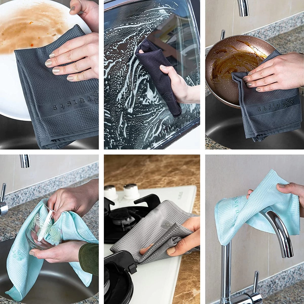 Tuiste Set Van 4, Grijs, Microvezel Microvezeldoeken, Permium Poetsdoeken, Stofdoeken, Nano Poetsdoeken, Micro Magic Magische Doeken, Multifunctionele Reinigingsdoeken, Set Van 4, 37 X 57 Cm 4 Tuiste Set Van 4, Grijs, Microvezel Microvezeldoeken, Permium Poetsdoeken, Stofdoeken, Nano Poetsdoeken, Micro Magic Magische Doeken, Multifunctionele Reinigingsdoeken, Set Van 4, 37 X 57 Cm - Afbeelding 4