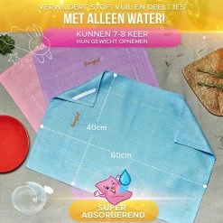SWOOPIES [Set Van 3] Professionele Microvezeldoeken, Duurzaam Poetsen Met Enkel Water 60 X 40 Cm Streep-/Lint-Vrij, Ultrazachte & Grote Premium Doeken Voor Keuken, Badkamer, Raam, Auto -Huishoudelijke Schoonmaak 1200x1200 1416