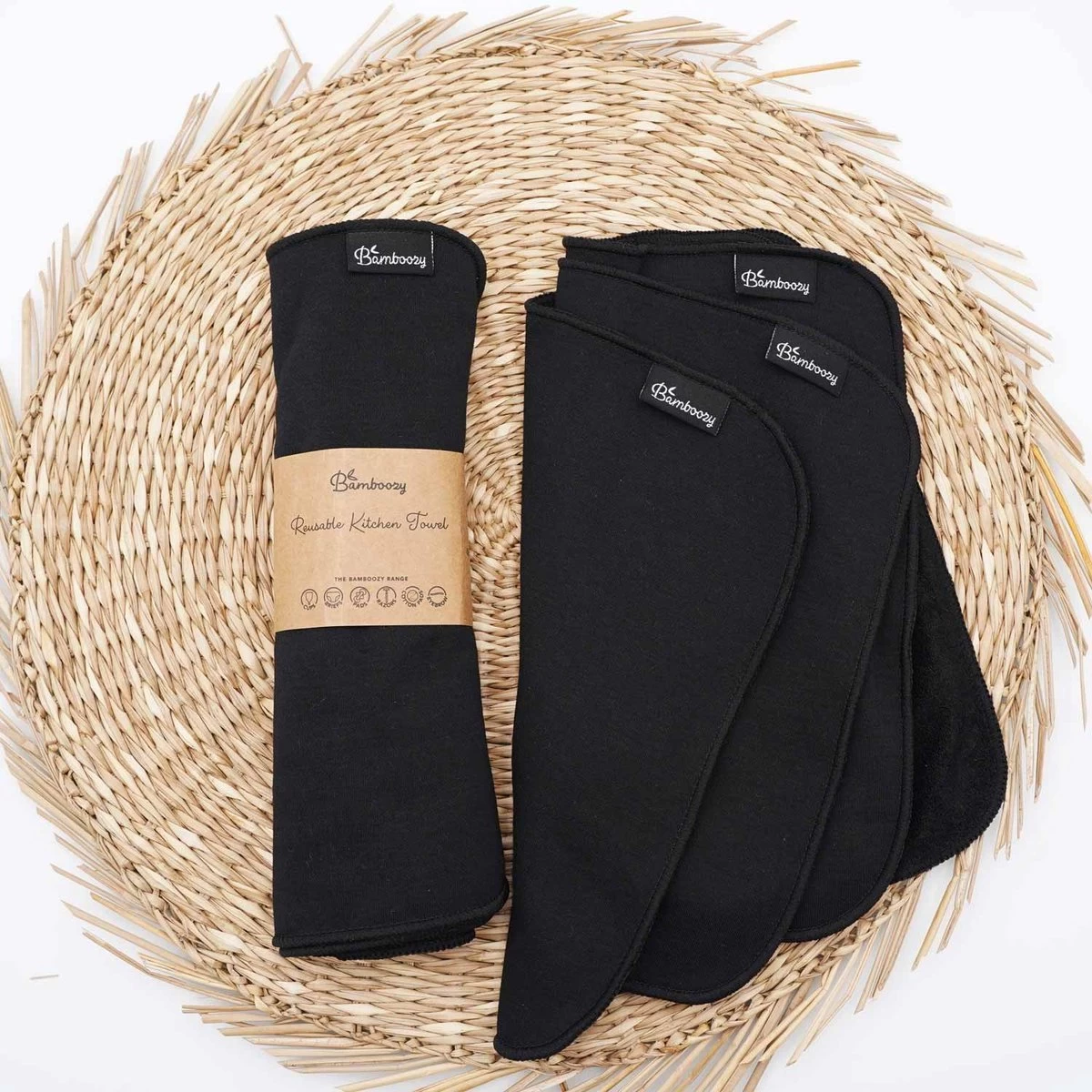 Bamboozy Vaatdoekjes Zwart 3 Stuks Herbruikbaar Keukenpapier Unpaper Towel Bamboevezels Plasticvrij 6 Bamboozy Vaatdoekjes Zwart 3 Stuks Herbruikbaar Keukenpapier Unpaper Towel Bamboevezels Plasticvrij - Afbeelding 6