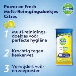 Dettol Schoonmaakdoekjes Power & Fresh - Citrus - 80 Stuks X6 -Huishoudelijke Schoonmaak 1200x1200 1423
