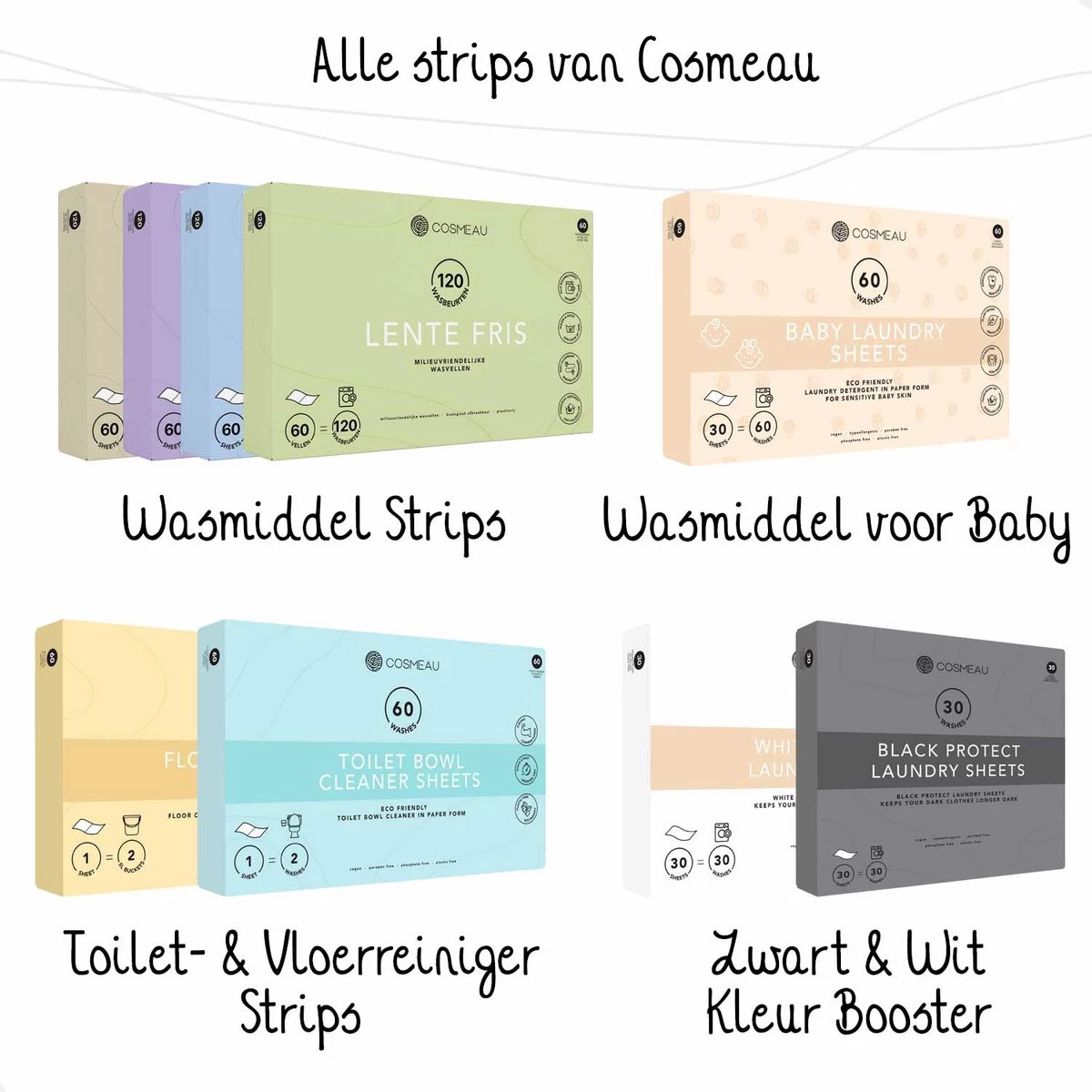 Cosmeau Zwart Donkere Was Color Protect Wasstrips 30 Wasbeurten Wasvellen Sheets Eco Laundry Strips 7 Cosmeau Zwart Donkere Was Color Protect Wasstrips 30 Wasbeurten Wasvellen Sheets Eco Laundry Strips - Afbeelding 7